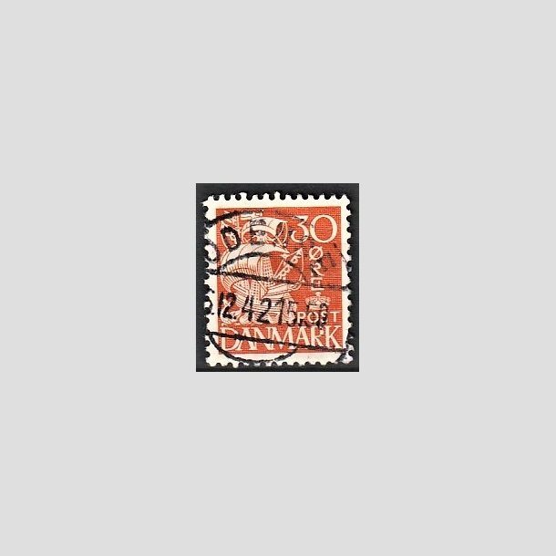 FRIMRKER DANMARK | 1940 - AFA 259 - Karavel 30 re orange Type II - Pragt Stemplet