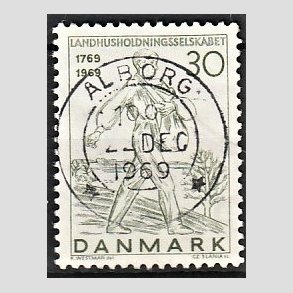 FRIM�RKER DANMARK | 1969 - AFA 477 - Landhusholdningsselskabet 200 �r - 30 �re gr�n - Pragt Stemplet �lborg