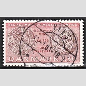 FRIM�RKER DANMARK | 1980 - AFA 708 - Gamle danske m�nter - 1,30 Kr. r�d/r�dbrun - Lux Stemplet Vils