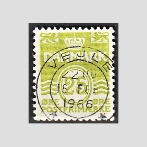FRIM�RKER DANMARK | 1965 - AFA 430 - B�lgelinie 25 �re lysgr�n - Lux Stemplet