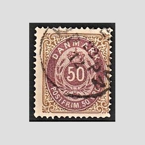 FRIM�RKER DANMARK | 1875 - AFA 30 - 50 �re brun/lilla - Stemplet