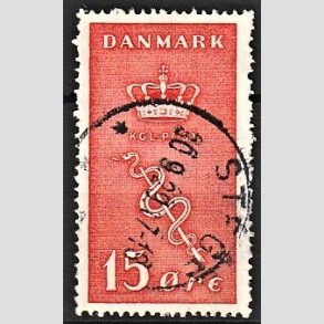 FRIM�RKER DANMARK | 1929 - AFA 179 - 15+5 �re r�d Kr�ftfrim�rke - Stemplet