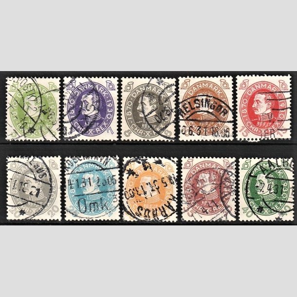 FRIMRKER DANMARK | 1930 - AFA 186-195 - Chr. X 60 r i st - Stemplet