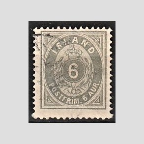 FRIMRKER ISLAND | 1875-76 - AFA 7 - 6 aur gr tk. 14 - Stemplet