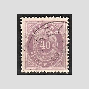 FRIMRKER ISLAND | 1882 - AFA 15 - 40 aur lilla tk. 14 - Stemplet