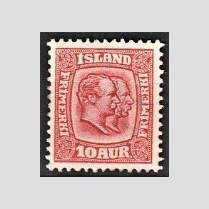 FRIMRKER ISLAND | 1907 - AFA 53 - Chr. IX og Frederik VIII - 10 aur rd tk. 12 3/4 - Ubrugt 