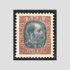 FRIMRKER ISLAND | 1902-04 - AFA 47 - Kong Chr. IX - 5 kr. rdbrun/gr - Ubrugt