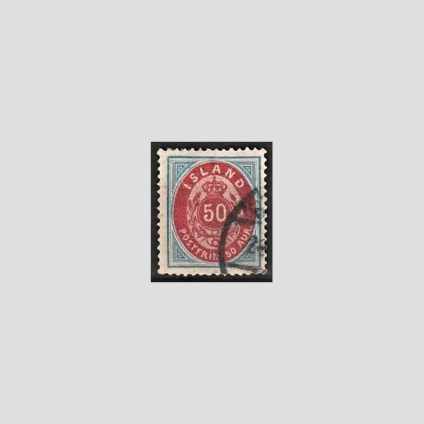 FRIMRKER ISLAND | 1892 - AFA 16A - 50 aur bl/rd tk. 14 - Stemplet