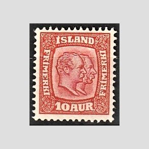 FRIMRKER ISLAND | 1907 - AFA 53 - Chr. IX og Frederik VIII - 10 aur rd tk. 12 3/4 - Ubrugt 