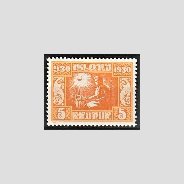 FRIMRKER ISLAND | 1930 - AFA 138 - Alting 1000 rs jubilum - 5 kr. orange - Ubrugt