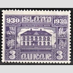 FRIMRKER ISLAND | 1930 - AFA 125 - Alting 1000 rs jubilum - 3 aur violet - Ubrugt