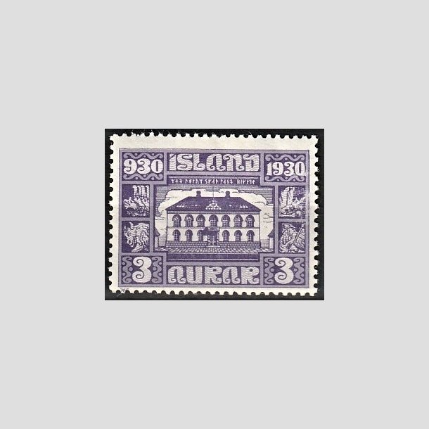 FRIMRKER ISLAND | 1930 - AFA 125 - Alting 1000 rs jubilum - 3 aur violet - Ubrugt