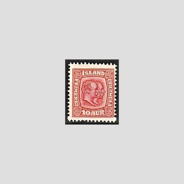 FRIMRKER ISLAND | 1907 - AFA 53 - Chr. IX og Frederik VIII - 10 aur rd tk. 12 3/4 - Ubrugt 