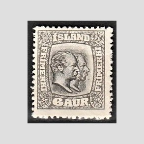 FRIMRKER ISLAND | 1915-18 - AFA 80 - Chr. IX og Frederik VIII - 6 aur gr tk. 14 - Ubrugt 