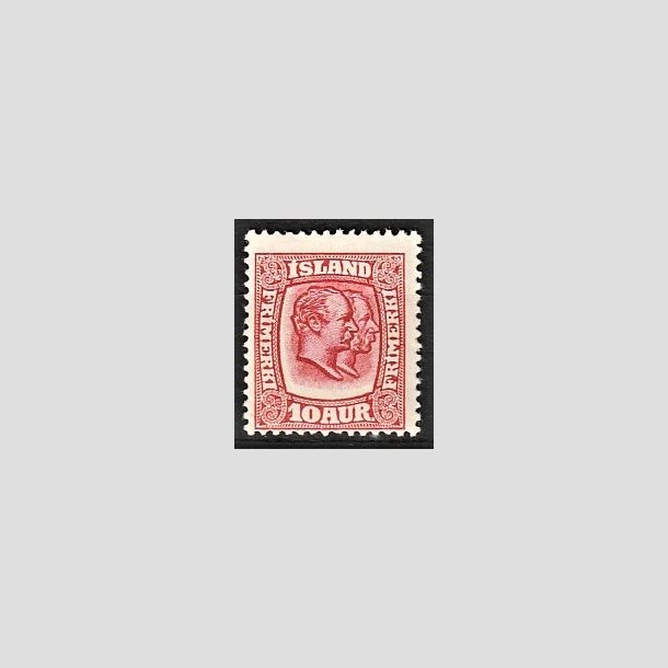 FRIMRKER ISLAND | 1915-18 - AFA 81 - Chr. IX og Frederik VIII - 10 aur rd tk. 14 - Ubrugt 