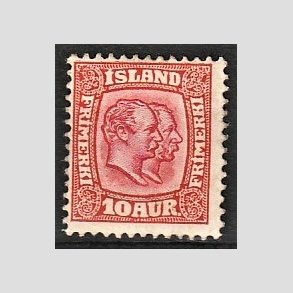 FRIMRKER ISLAND | 1907 - AFA 53 - Chr. IX og Frederik VIII - 10 aur rd tk. 12 3/4 - Ubrugt 
