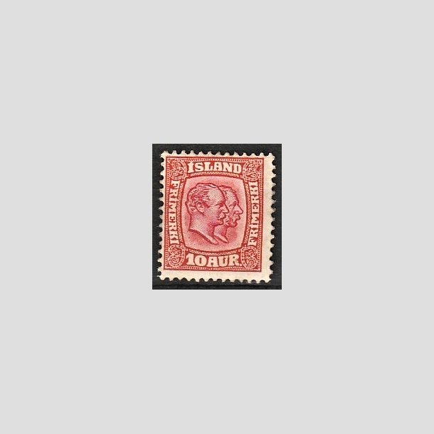 FRIMRKER ISLAND | 1907 - AFA 53 - Chr. IX og Frederik VIII - 10 aur rd tk. 12 3/4 - Ubrugt 