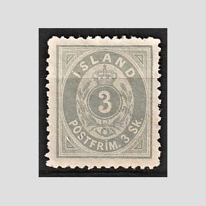 FRIMRKER ISLAND | 1873 - AFA 5 - 3 sk. gr linietakning 12 3/4 - Ubrugt