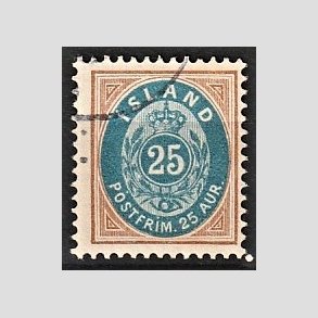 FRIMRKER ISLAND | 1899-1900 - AFA 21 - 25 aur brun/bl tk. 12 3/4 - Stemplet