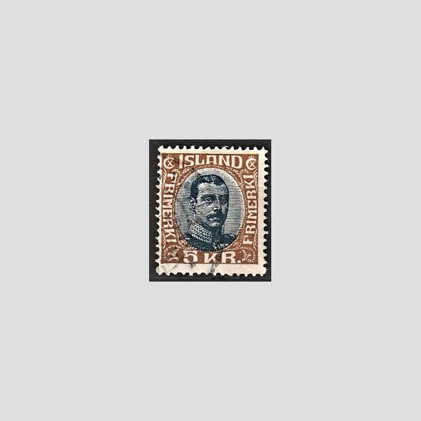 FRIMRKER ISLAND | 1920 - AFA 98 - Kong Christian X - 5 kr. lysbrun/bl - Stemplet