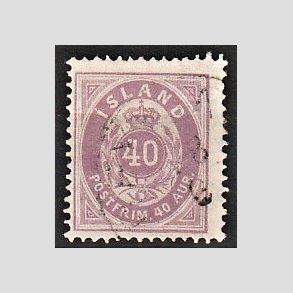 FRIMRKER ISLAND | 1882 - AFA 15 - 40 aur lilla tk. 14 - Stemplet