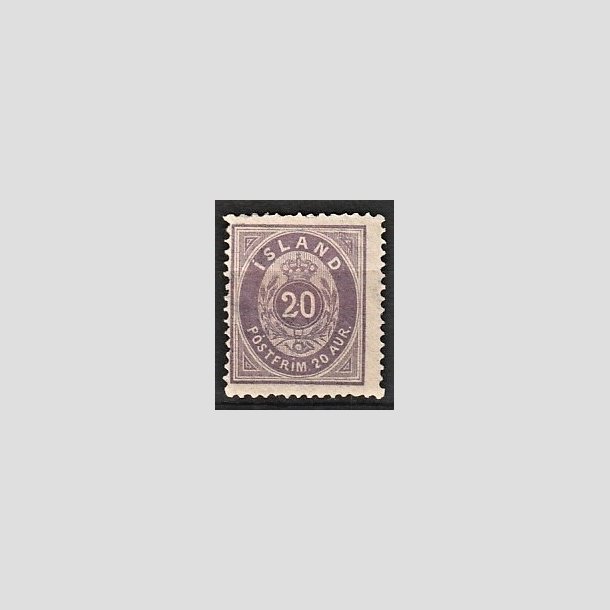 FRIMRKER ISLAND | 1875-76 - AFA nr. 10 - 20 aur violet - Ubrugt