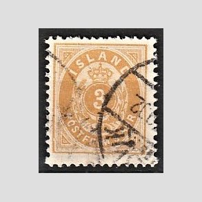 FRIMRKER ISLAND | 1901 - AFA 22 - 3 aur gul tk. 12 3/4 - Stemplet