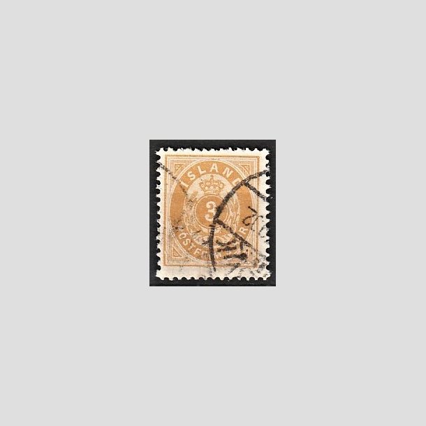 FRIMRKER ISLAND | 1901 - AFA 22 - 3 aur gul tk. 12 3/4 - Stemplet