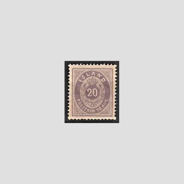 FRIMRKER ISLAND | 1875-76 - AFA nr. 10 - 20 aur violet - Ubrugt