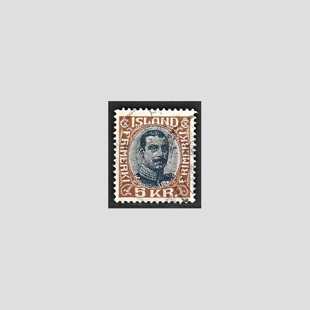 FRIMRKER ISLAND | 1920 - AFA 98 - Kong Christian X - 5 kr. lysbrun/bl - Stemplet