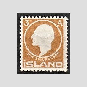FRIMRKER ISLAND | 1911 - AFA 64 - Jn Sigurdsson - 3 aur gulbrun - Ubrugt