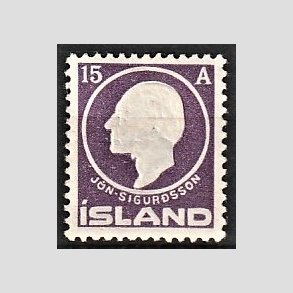FRIMRKER ISLAND | 1911 - AFA 67 - Jn Sigurdsson - 15 aur violet - Ubrugt