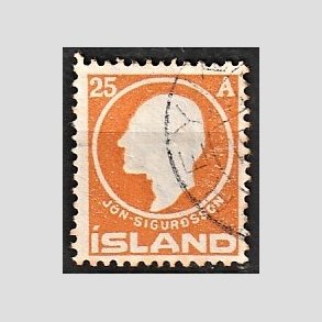 FRIMRKER ISLAND | 1911 - AFA 68 - Jn Sigurdsson - 25 aur orange - Stemplet
