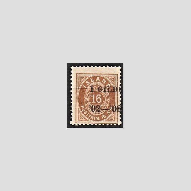 FRIMRKER ISLAND | 1902 - AFA 29B - I GILDI - 16 aur brun tk. 12 3/4 - Ubrugt