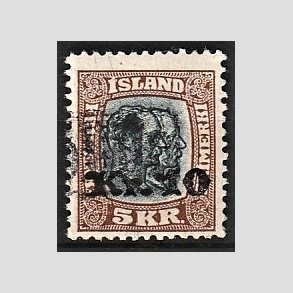 FRIMRKER ISLAND | 1930 - AFA 141 - Provisorier - 10 kr./5 kr. brun/blgrn - Stemplet 