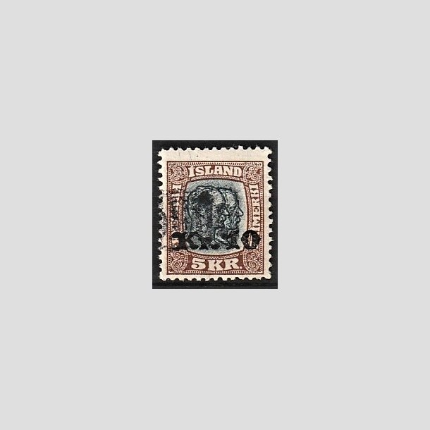 FRIMRKER ISLAND | 1930 - AFA 141 - Provisorier - 10 kr./5 kr. brun/blgrn - Stemplet "Tollur"