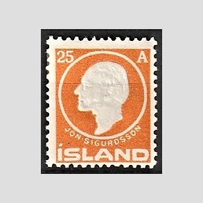 FRIMRKER ISLAND | 1911 - AFA 68 - Jn Sigurdsson - 25 aur orange - Ubrugt
