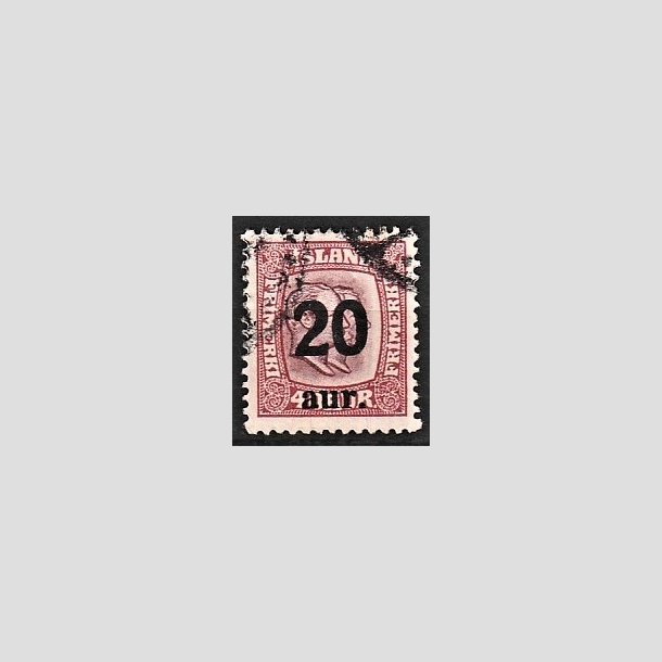 FRIMRKER ISLAND | 1921-22 - AFA 110 - Provisorier - 20/40 aur lillard - Stemplet