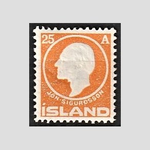FRIMRKER ISLAND | 1911 - AFA 68 - Jn Sigurdsson - 25 aur orange - Ubrugt