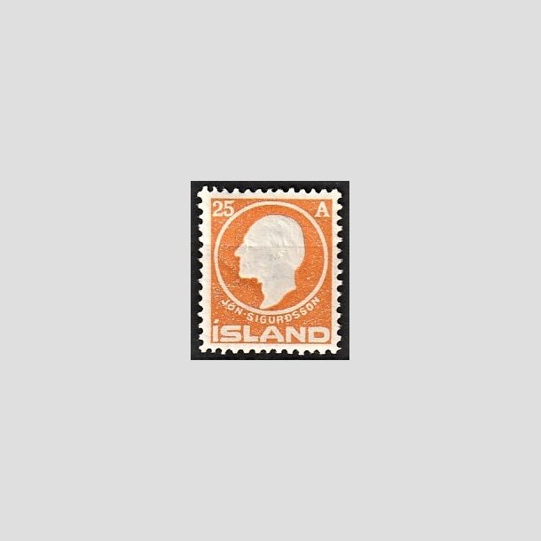 FRIMRKER ISLAND | 1911 - AFA 68 - Jn Sigurdsson - 25 aur orange - Ubrugt