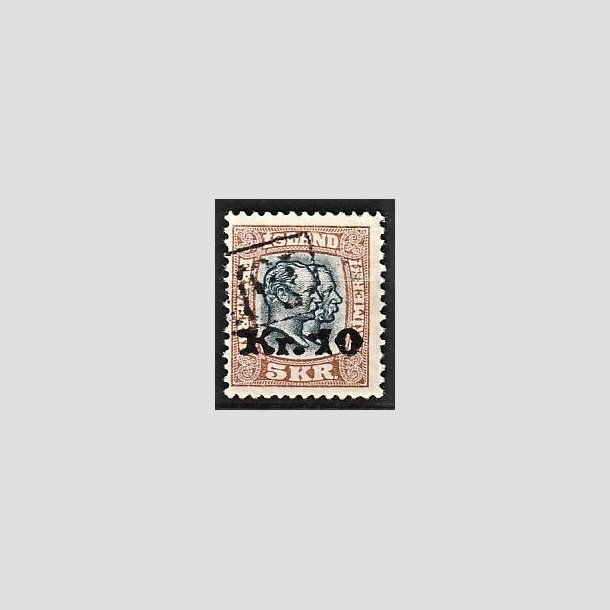 FRIMRKER ISLAND | 1930 - AFA 141 - Provisorier - 10 kr./5 kr. brun/blgrn - Stemplet "Tollur"