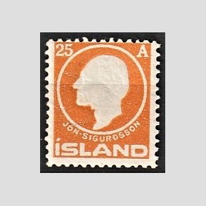 FRIMRKER ISLAND | 1911 - AFA 68 - Jn Sigurdsson - 25 aur orange - Ubrugt