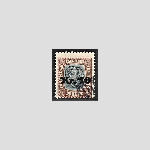 FRIMRKER ISLAND | 1930 - AFA 141 - Provisorier - 10 kr./5 kr. brun/blgrn - Stemplet "Tollur"