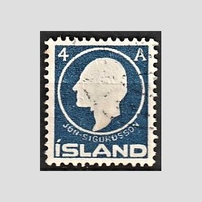 FRIMRKER ISLAND | 1911 - AFA 65 - Jn Sigurdsson - 4 aur bl - Stemplet