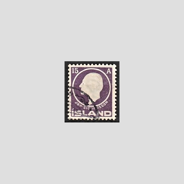 FRIMRKER ISLAND | 1911 - AFA 67 - Jn Sigurdsson - 15 aur violet - Stemplet