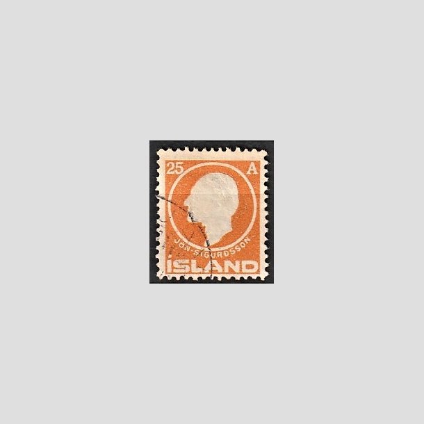 FRIMRKER ISLAND | 1911 - AFA 68 - Jn Sigurdsson - 25 aur orange - Stemplet