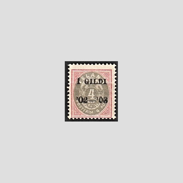 FRIMRKER ISLAND | 1902 - AFA 25 - I GILDI - 4 aur rosa/gr tk. 12 3/4 - Ubrugt