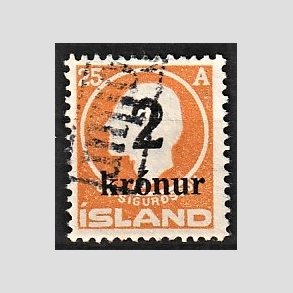 FRIMRKER ISLAND | 1926 - AFA 120 - Provisorier - 2 kr./25 aur orange - Stemplet 
