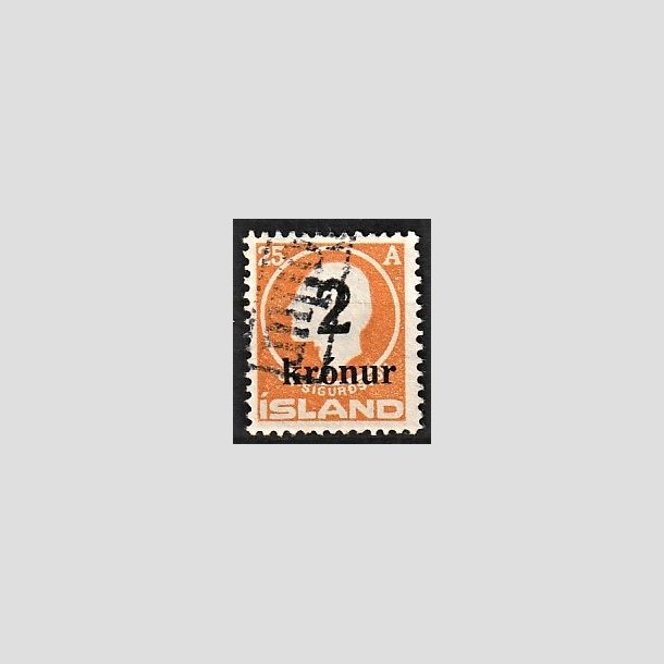 FRIMRKER ISLAND | 1926 - AFA 120 - Provisorier - 2 kr./25 aur orange - Stemplet "Tollur"