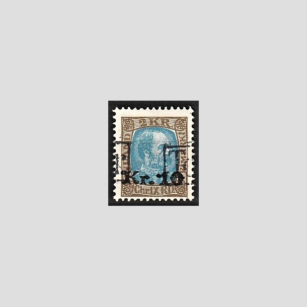 FRIMRKER ISLAND | 1926 - AFA 122 - Provisorier - 10 kr./2 kr. brun/blgrn - Stemplet "Tollur"